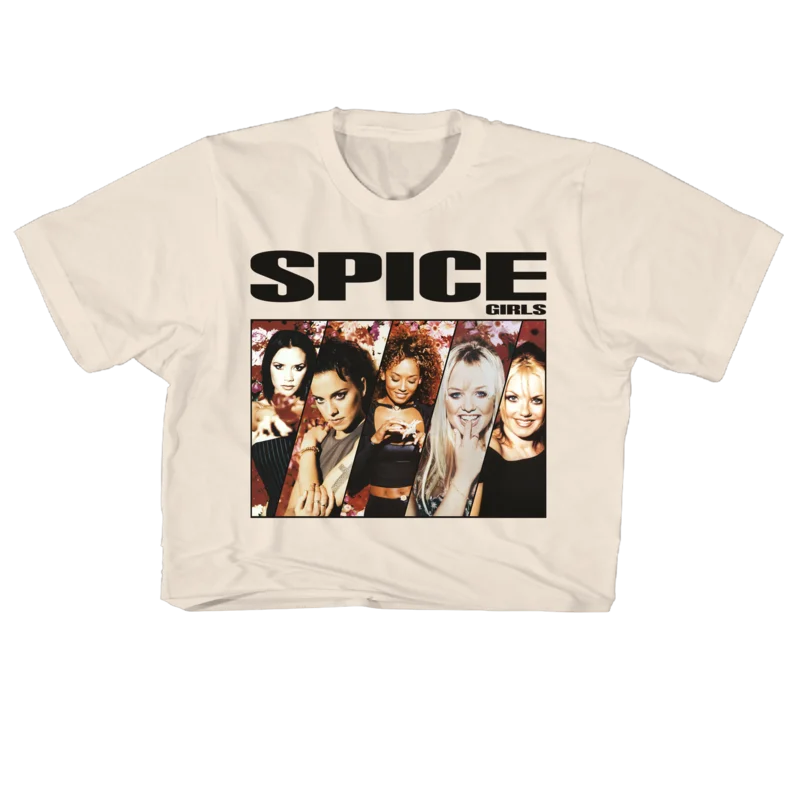 SPICE GIRLS GROUP PHOTO 21" CROPPED NATURAL T-SHIRT natural