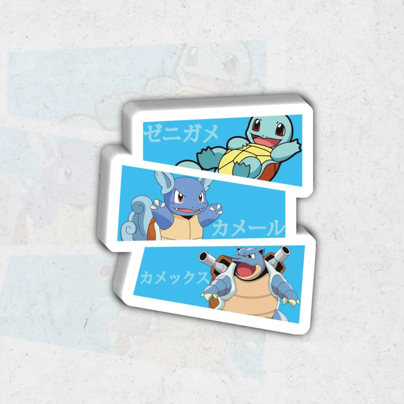 Squirtle pokmon stages - glossy vinyl sticker