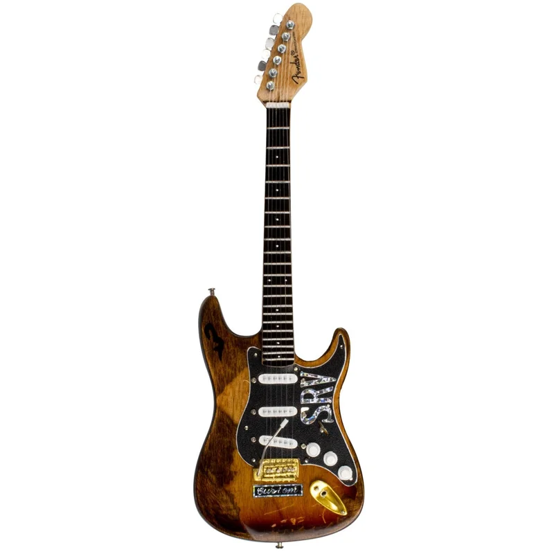 STEVIE RAY VAUGHAN - DISTRESSED SRV CUSTOM FENDER STRAT - MINI GUITAR