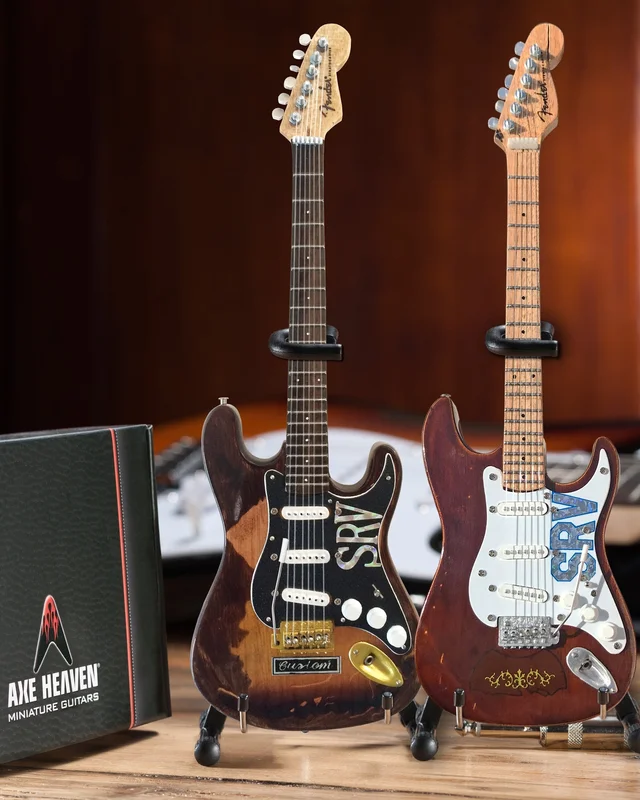 STEVIE RAY VAUGHAN - SRV SIGNATURE FENDER - SET OF 2 MINI GUITARS