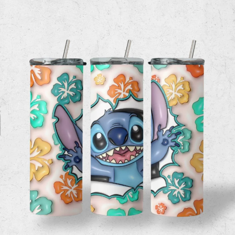 Stitch 3d flower tumbler