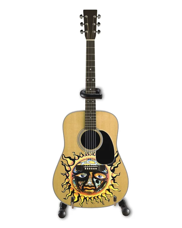 SUBLIME - LICENSED LARGE SUN LOGO NATURAL FINISH ACOUSTIC MINI GUITAR