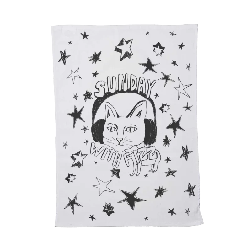 Sunday With Fizz Tea Towel