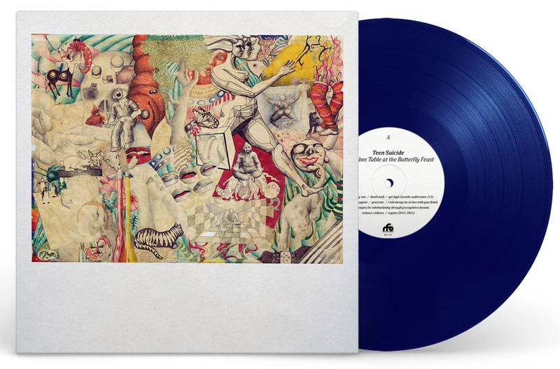 TEEN SUICIDE - HONEYBEE TABLE AT THE BUTTERFLY FEAST LP - EXCLUSIVE - LTD. 200 - DEEP BLUE