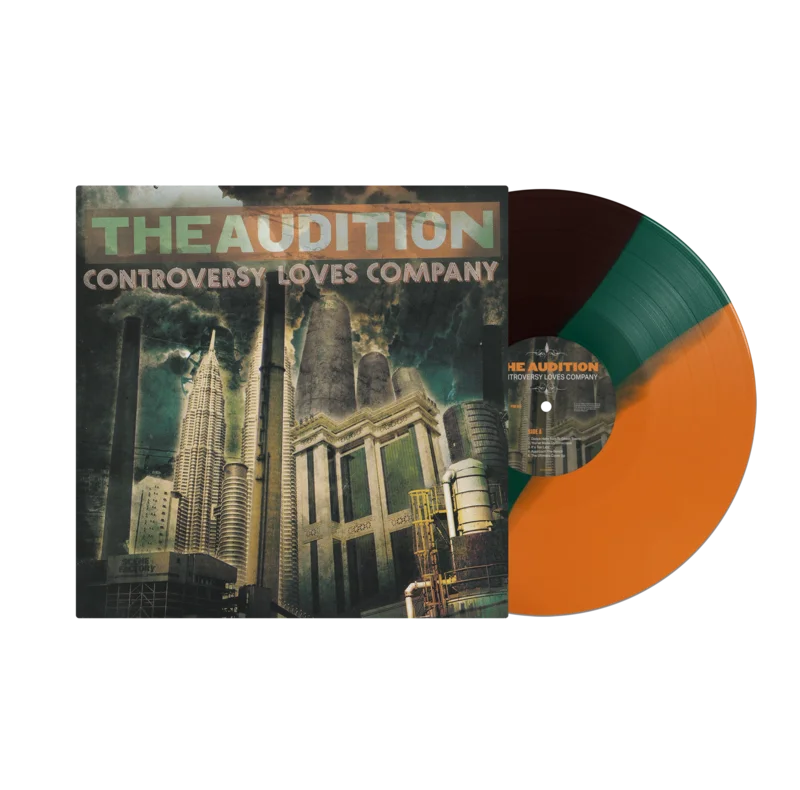 THE AUDITION 'CONTROVERSY LOVES COMPANY' LP (Exclusive  Limited to 200, Green, Brown, Orange Tri-Stripe Vinyl) Green Brown Orange Tri-Stripe