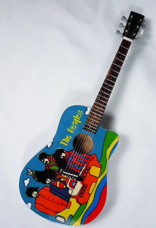 THE BEATLES - FAB FOUR YELLOW SUBMARINE MINI GUITAR