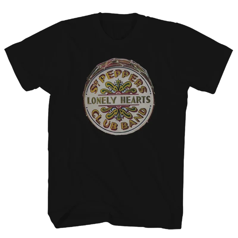 THE BEATLES - SGT PEPPER DRUM T-SHIRT BLACK