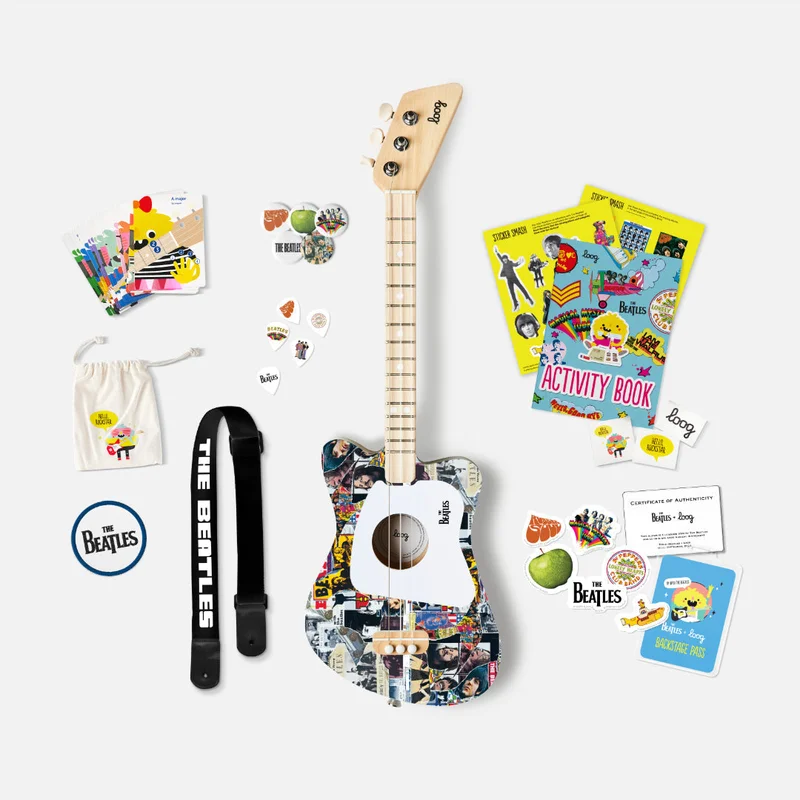 THE BEATLES x LOOG GUITARS - COLLAGE MINI GUITAR BUNDLE