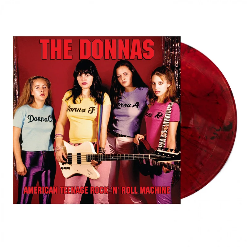 THE DONNAS 'AMERICAN TEENAGE ROCK'N'ROLL MACHINE' LP - FIRE ORANGE/BLACK SWIRL
