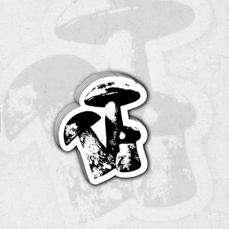 The last of us square mushrooms - Holographic vinyl sticker