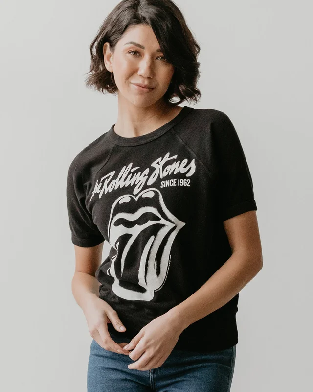 THE ROLLING STONES - BLACK RAGLAN T-SHIRT Black