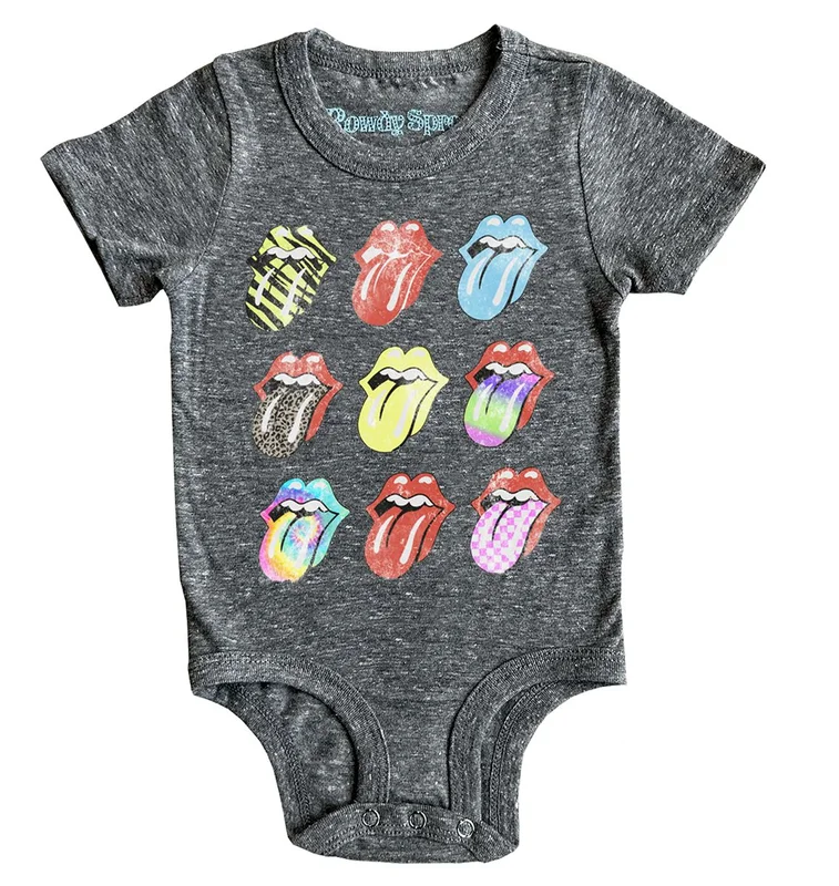 THE ROLLING STONES - COLORFUL TONGUES BABY ROMPER