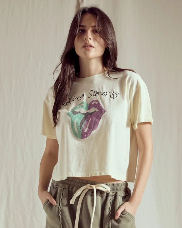 THE ROLLING STONES - ONE HIT CROPPED BOXY T-SHIRT