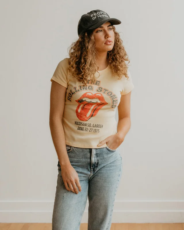 THE ROLLING STONES - PASTEL YELLOW 1975 T-SHIRT Pastel Yellow