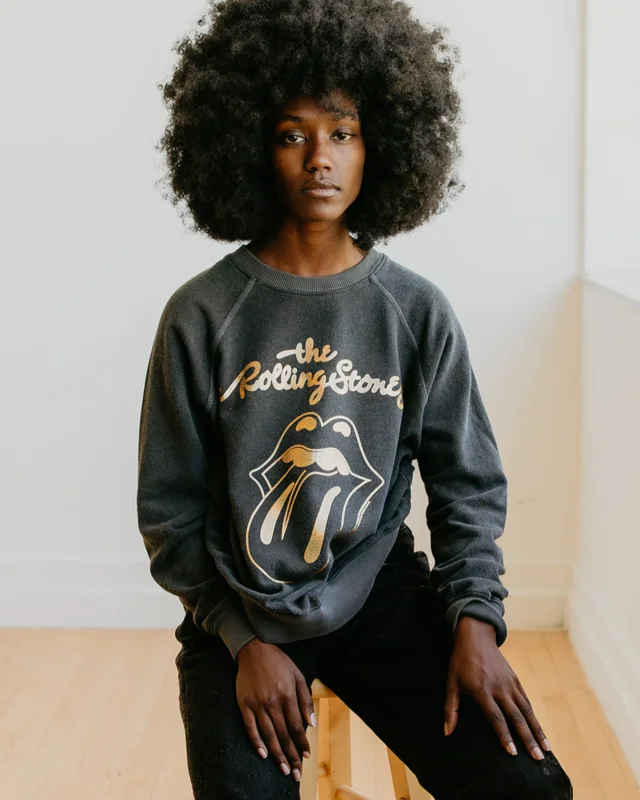 THE ROLLING STONES - STICKY FINGERS SWEATSHIRT Vintage Black