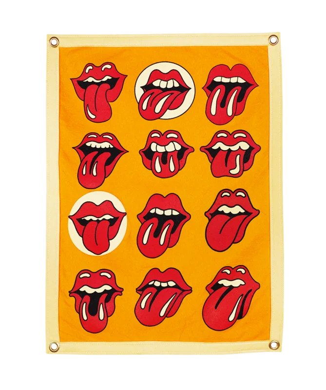 THE ROLLING STONES x OXFORD PENNANT - LIPS CAMP FLAG
