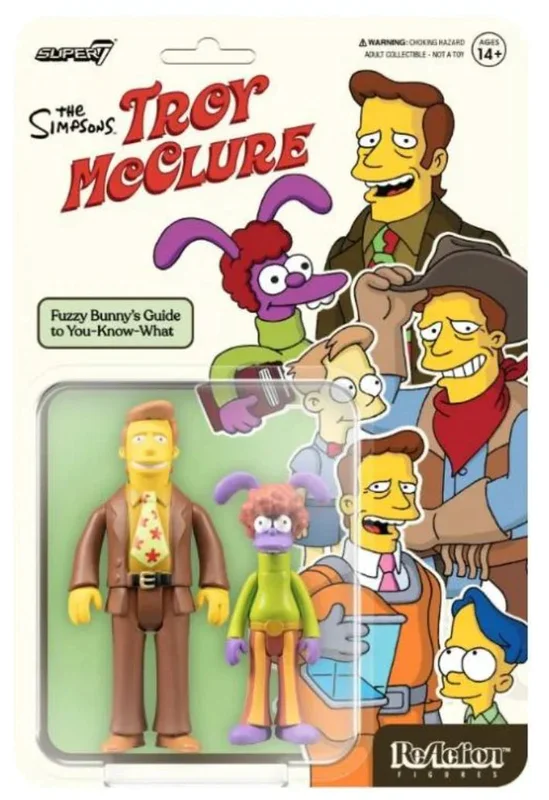 THE SIMPSONS REACTION WAVE 2 - TROY MCCLURE (FUZZY BUNNYS GUIDE TO YOU-KNOW-WHAT) ACTION FIGURE