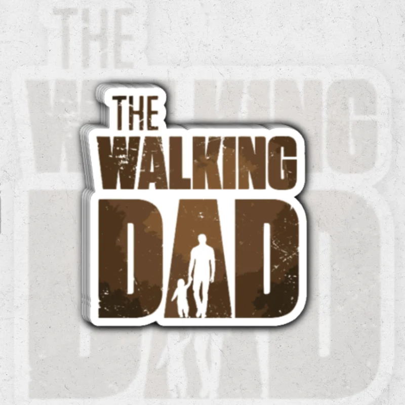 the walking dad - holographic vinyl sticker