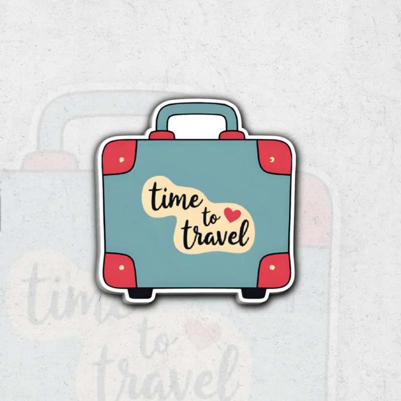 Time to travel - glossy vinyl sticker