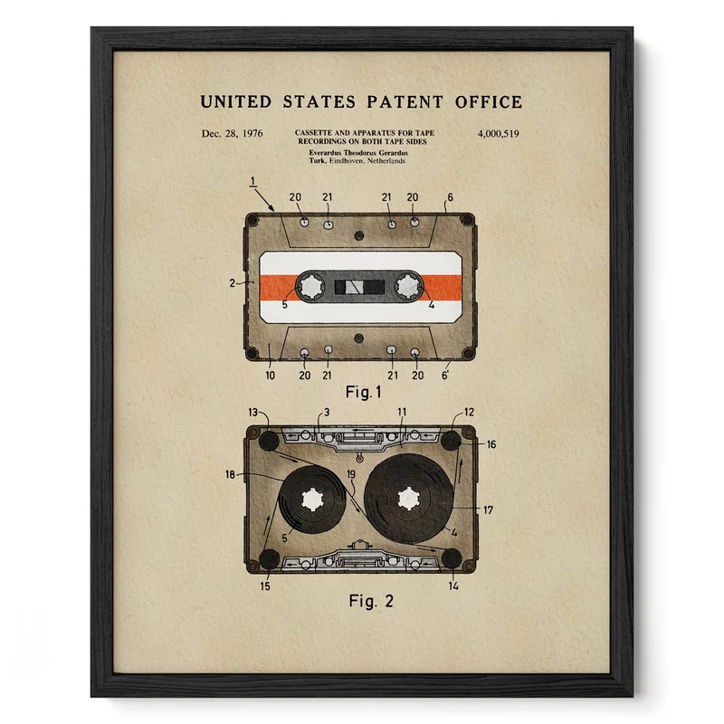 TIMELESS PATENTS - CASSETTE TAPE PRINT