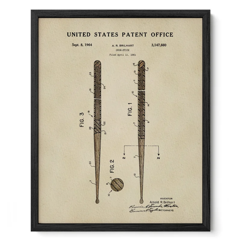 TIMELESS PATENTS - DRUMSTICKS PRINT