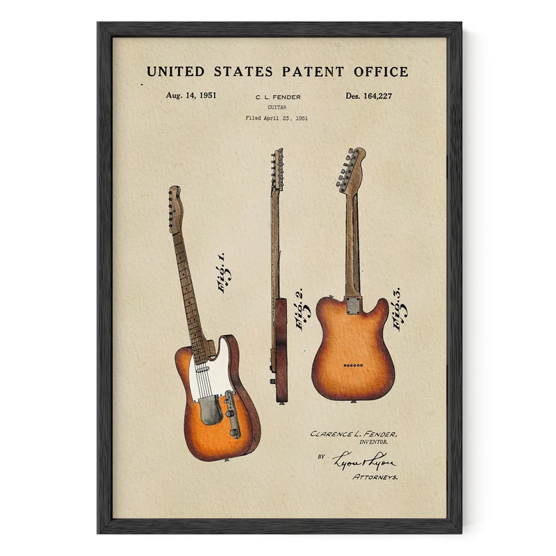 TIMELESS PATENTS - FENDER TELECASTER GUITAR PRINT