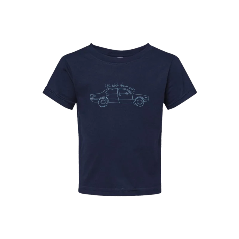 Toddler DIY Tee: IDK Shit About Cars Light Blue