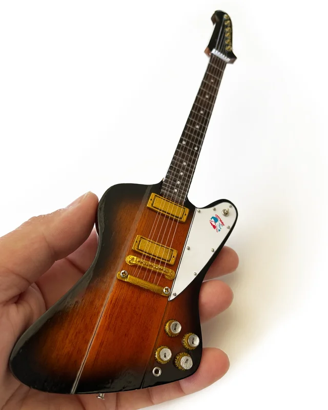 TOM PETTY - RED & BLUE SIGNATURE GIBSON FIREBIRD V SUNBURST - MINI GUITAR