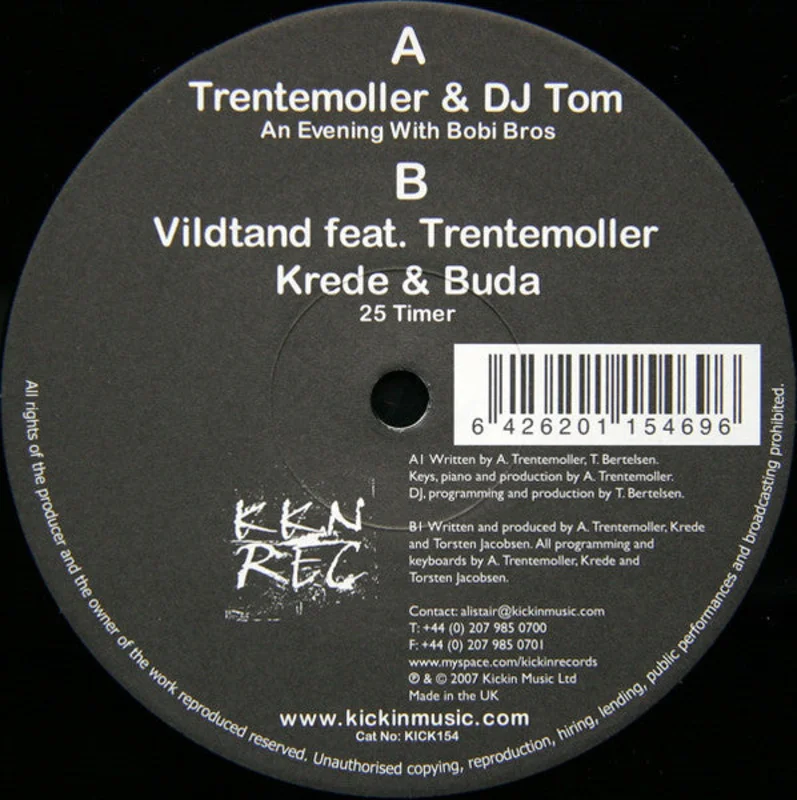 Trentemller & DJ Tom: An Evening With Bobi Bros / 25 Timer 12"