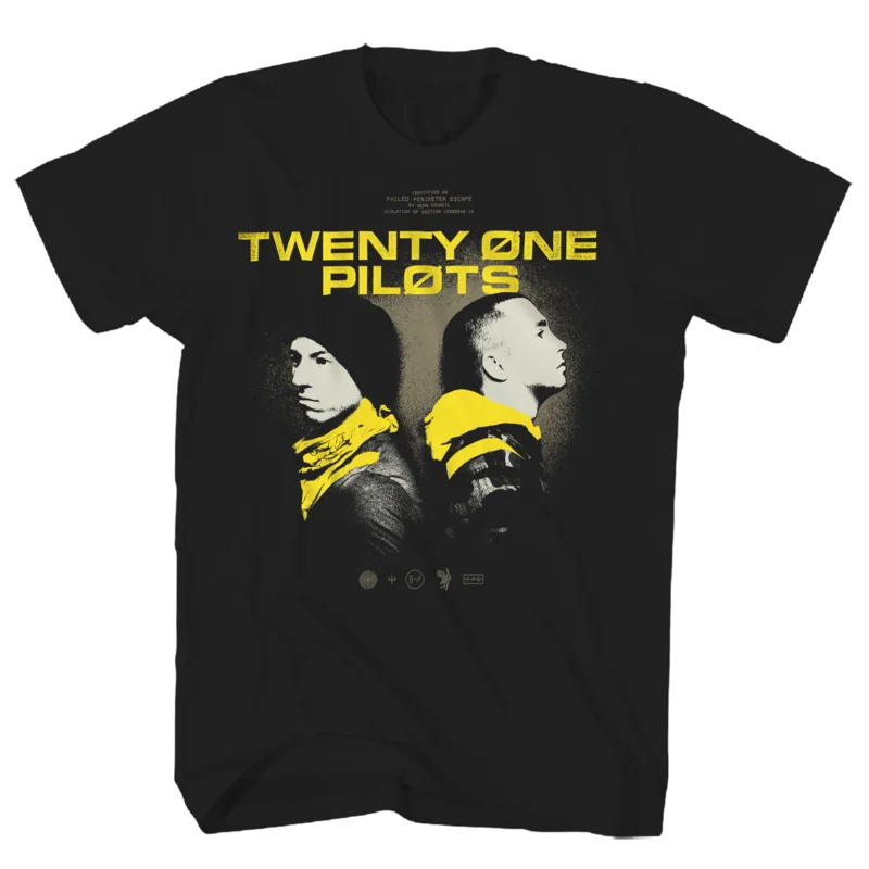 TWENTY ONE PILOTS BACK2BACK BLACK TEE BLACK