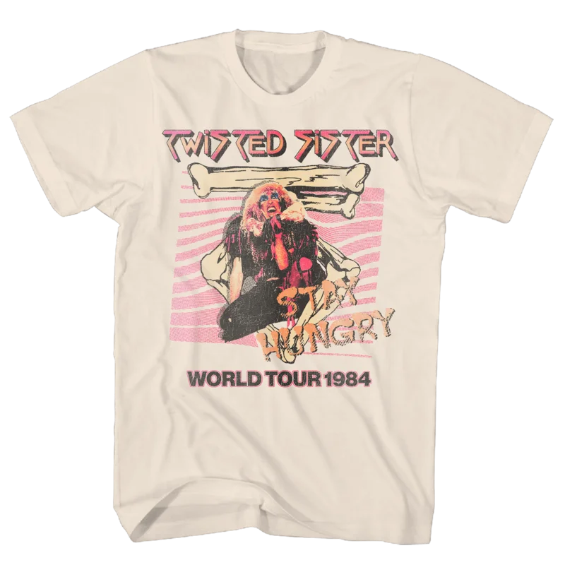 TWISTED SISTER STAY HUNGRY 1984 TOUR NATURAL T-SHIRT NATURAL