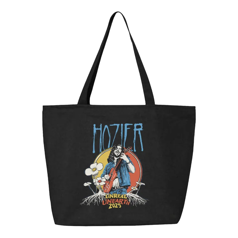 Unreal Unearth 2025 Black Flower Tote Bag