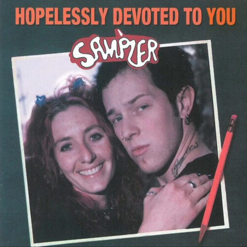 VARIOUS ARTISTS - HOPELESSLY DEVOTED TO YOU: SAMPLER - RED WITH BLACK SPLATTER COLOR - VINYL LP
