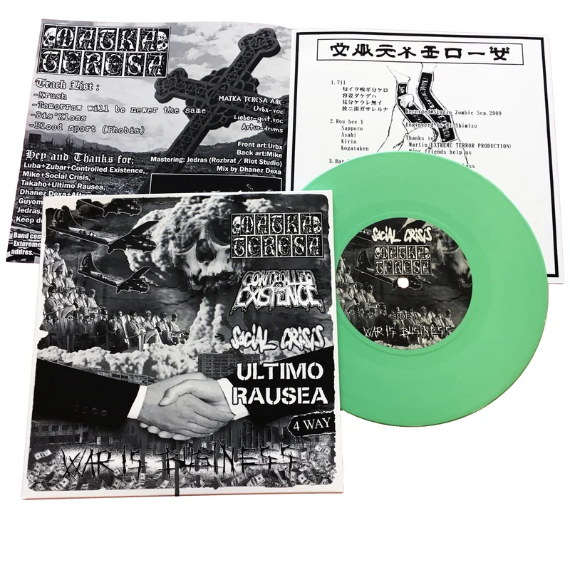 Various: War Is Business - 4-way Split 7" (color vinyl)