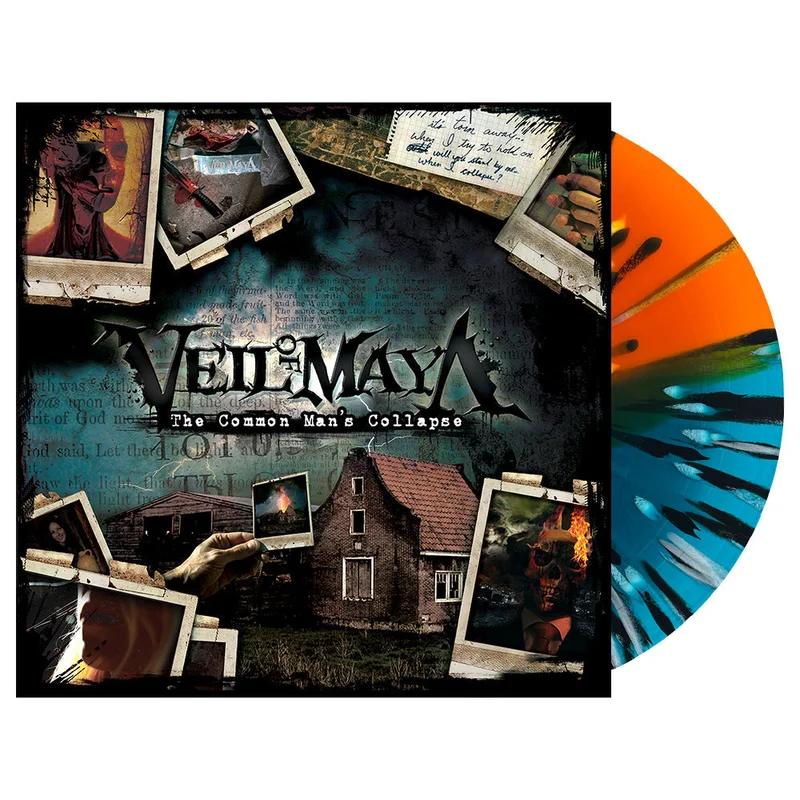 VEIL OF MAYA THE COMMON MAN'S COLLAPSE LP - EXCLUSIVE - LTD. 300 - TRANSPARENT SEA BLUE/TRANSPARENT ORANGE/BLACK/WHITE/SPLATTER