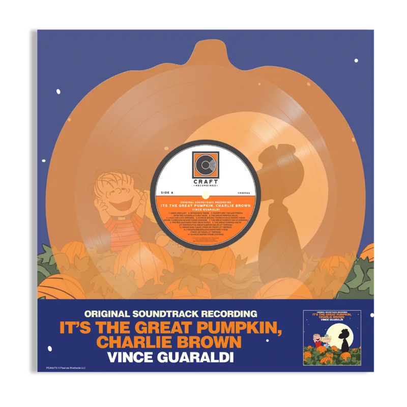 VINCE GUARALDI 'IT'S THE GREAT PUMPKIN, CHARLIE BROWN' LP - TRANSLUCENT ORANGE/PUMPKIN SHAPED