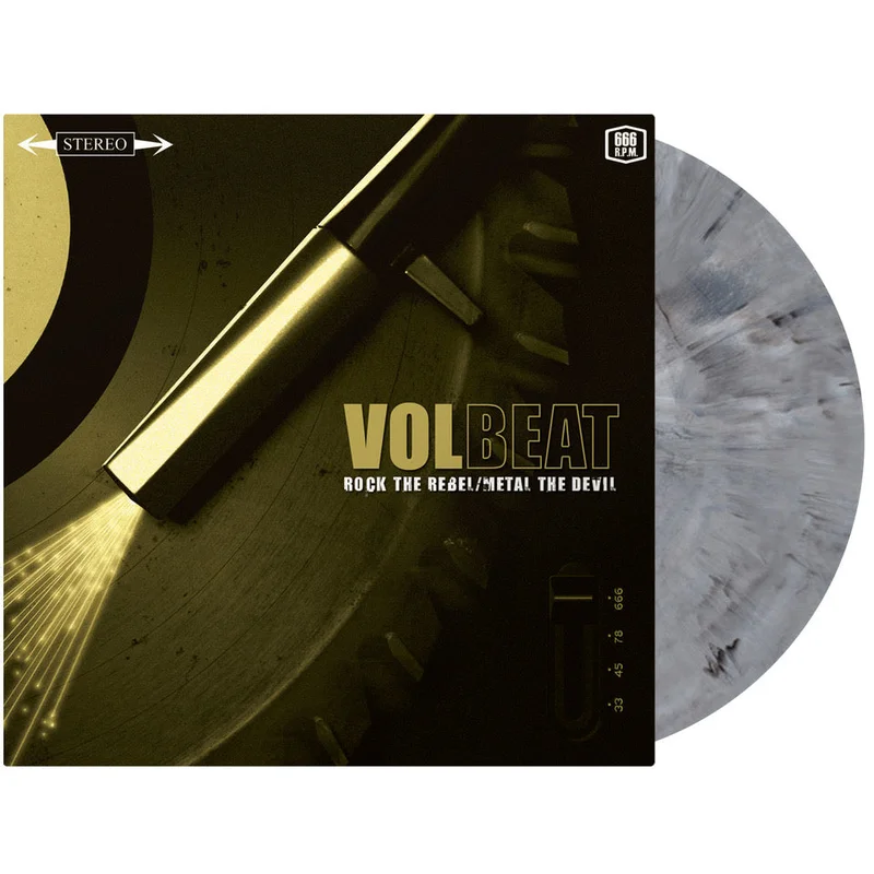 VOLBEAT 'ROCK THE REBEL/METAL THE DEVIL 15TH ANNIVERSARY EDITION' LP - EXCLUSIVE - LTD. 500 - SILVER MARBLE