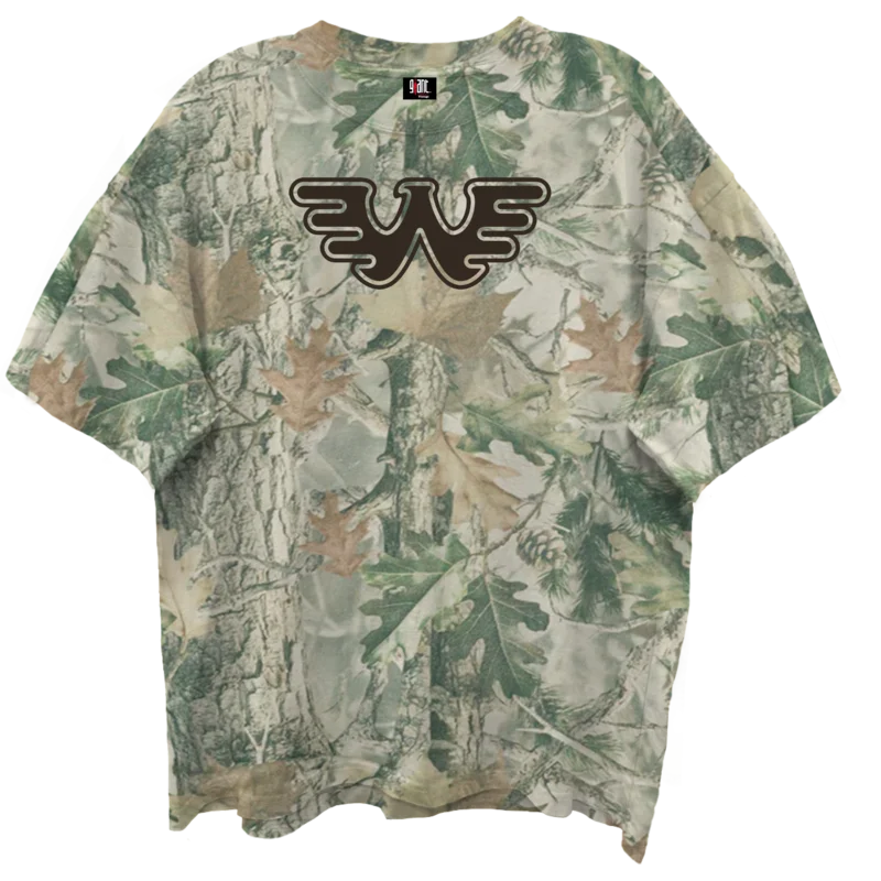 WALYON JENNINGS LOGO SQUARES FRT/BACK WOODLAND CAMO T-SHIRT/S CAMO
