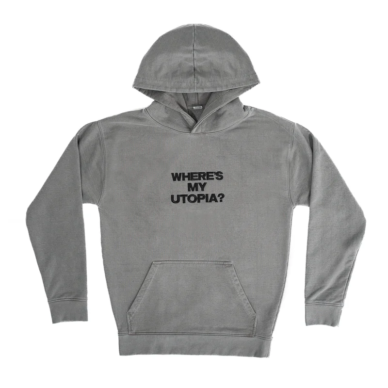 Wheres My Utopia?: Premium Washed Charcoal Hoodie