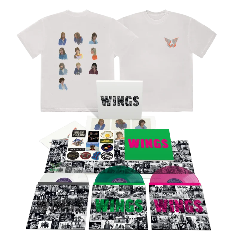 WINGS - 3LP Limited Edition Colour Collection + Wings Watercolour T-Shirt Fan Pack S