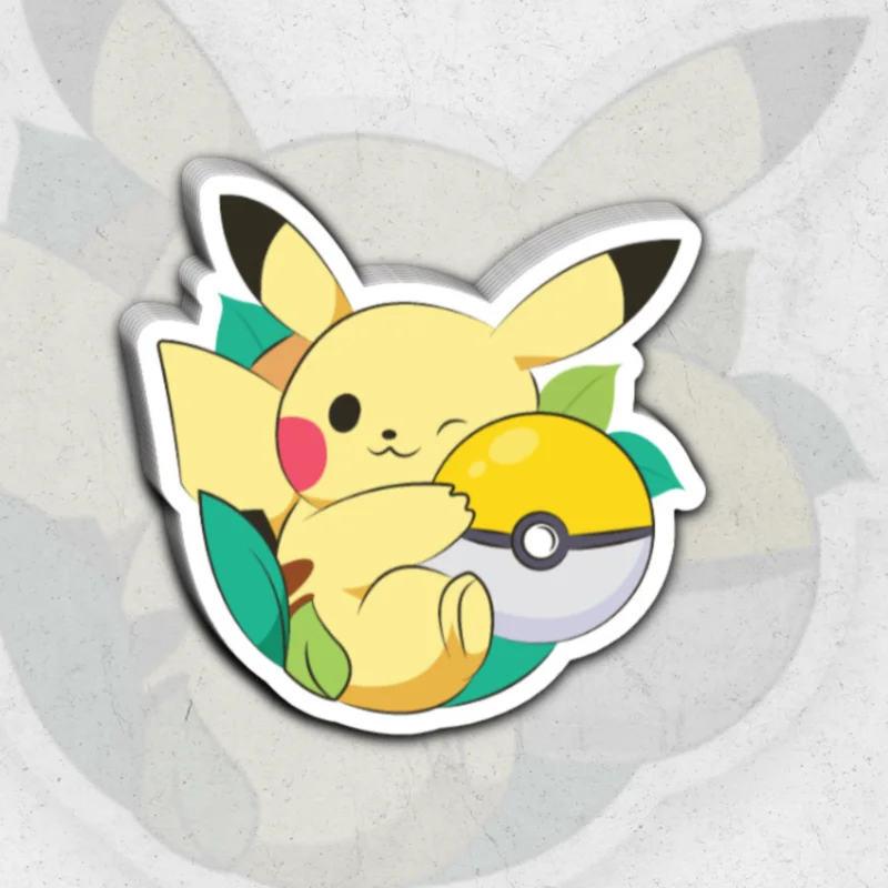 winking pikachu -Glossy vinly sticker