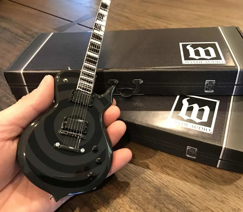 ZAKK WYLDE ODIN BLACKOUT BULLSEYE MINI GUITAR - WYLDE AUDIO REPLICA COLLECTIBLE BY AXE HEAVEN